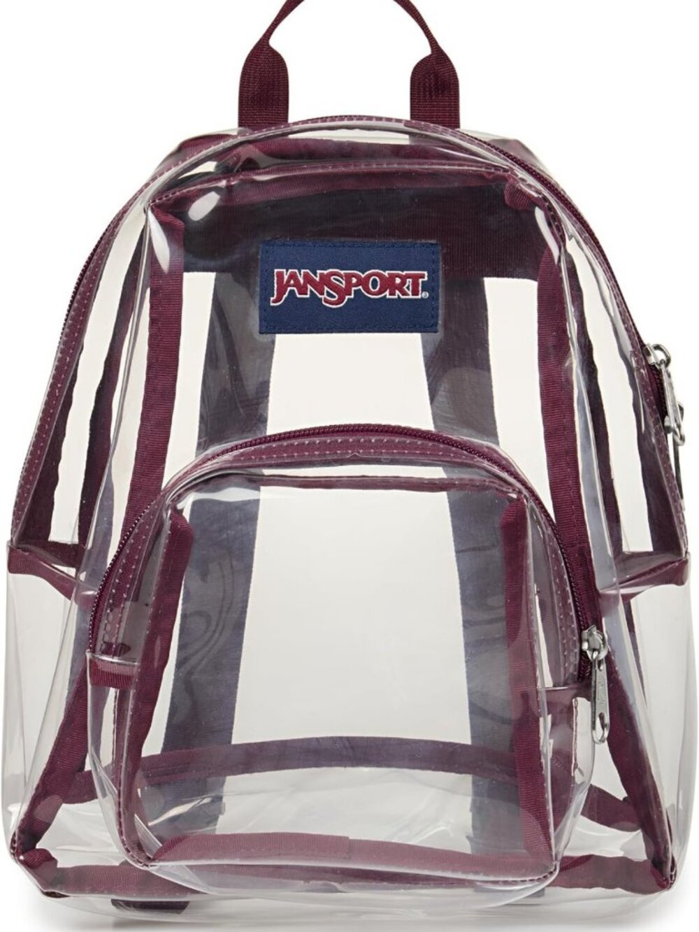 Clear Mini Backpack - 10L Stadium Approved Bag, Concert Ready, Cherry Red